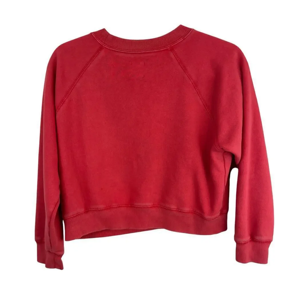 GAP X DOEN Graphic Logo Print Crew Neck Pullover Sweatshirt Red Kids Size M 8